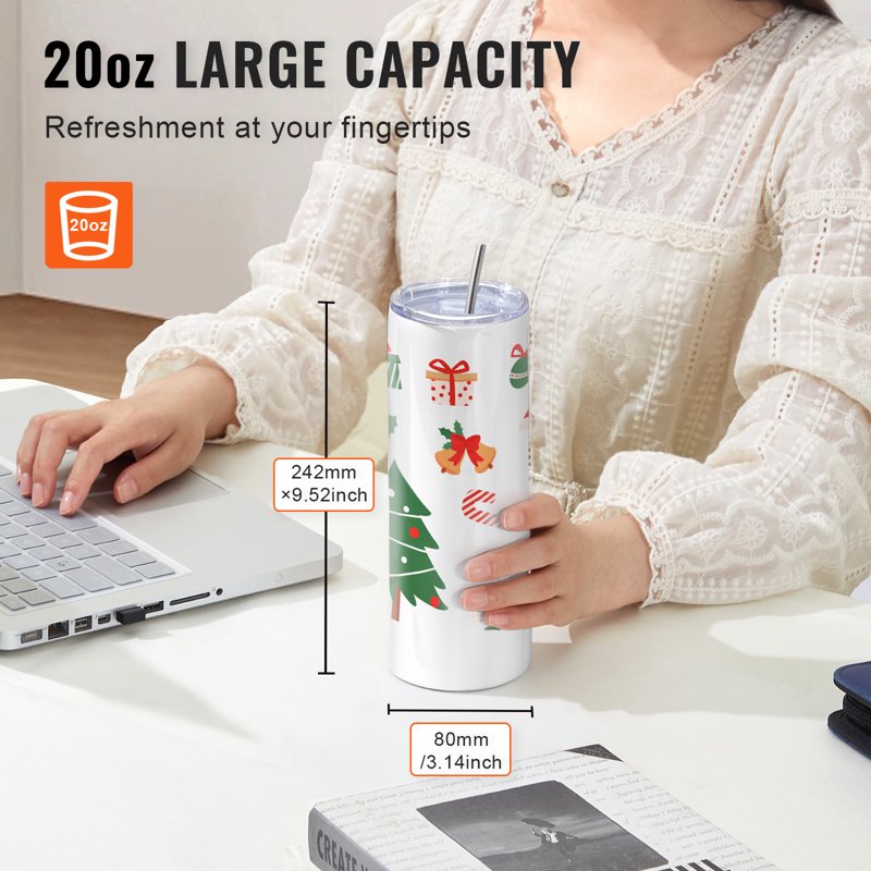 Heat Press Tumbler Set for 11-30oz Cups with 8 20oz Sublimation Tumblers