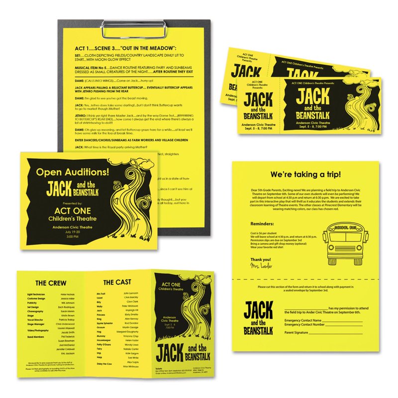Color Printer Paper - Bright Lift-Off Lemon, 8.5 x 11 Inches, 24 lbs, 500 Sheets