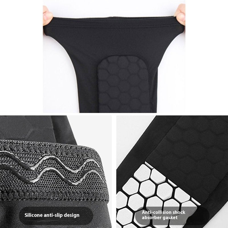 1pc Soccer Shin Guards & Calf Sleeve with Honeycomb Pads - Lightweight Protective Gear, L, Black