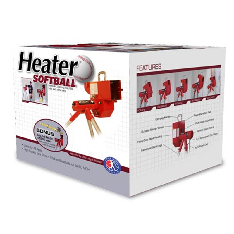Heavy Duty Softball Pitching Machine with Auto Feeder - Variable Speed 12" Pitching Machine
