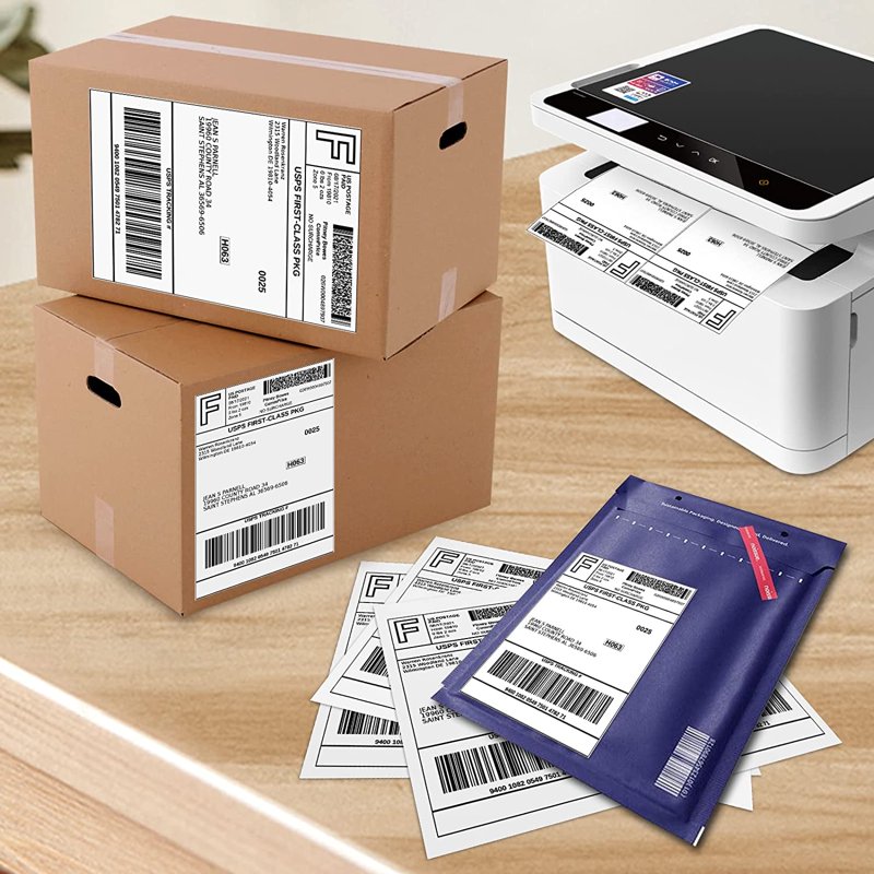 Self-Adhesive Shipping Labels for Laser & Inkjet Printers - 8.5 x 5.5 Inches, 500 Labels