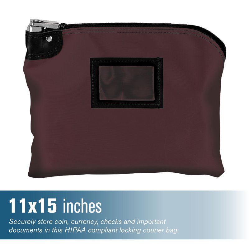 Locking Deposit Bag with Keys - Laminated Nylon Security Courier Bag