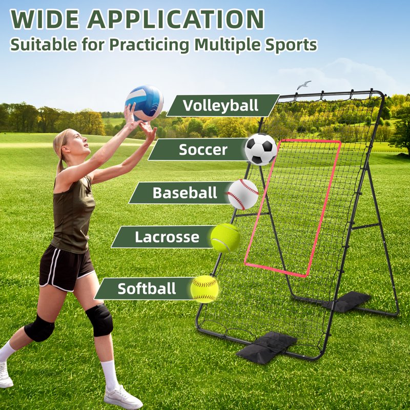 Volleyball Rebounder Net 7x4ft for Volleyball, Soccer, Lacrosse & Baseball Training