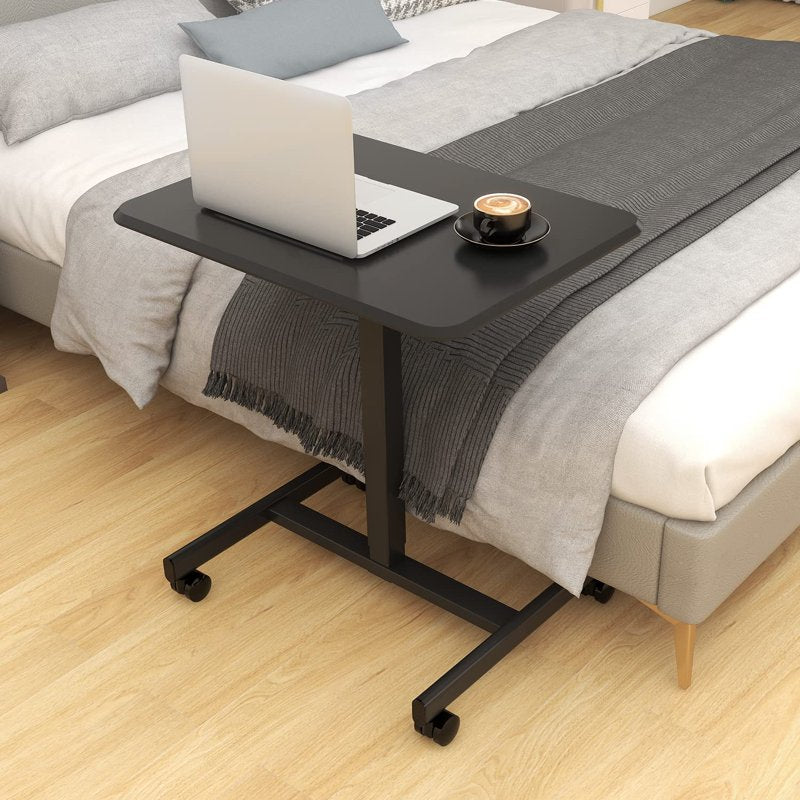 EDX Black Mobile Standing Desk with Locking Wheels - Height Adjustable Laptop Desk
