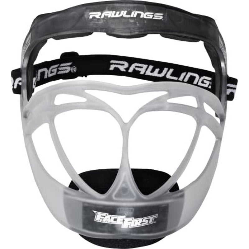 Softball Fielder's Mask with Wide Vision & Frosted Bars - Black/Clear