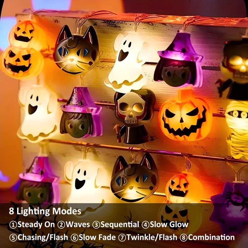 Halloween LED Fairy String Lights 20 LED with 8 Modes for Party Decor