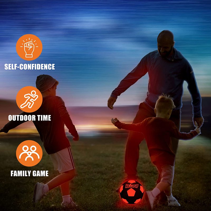 Glow in The Dark Soccer Ball with LED Lights Kids Indoor & Outdoor Toy