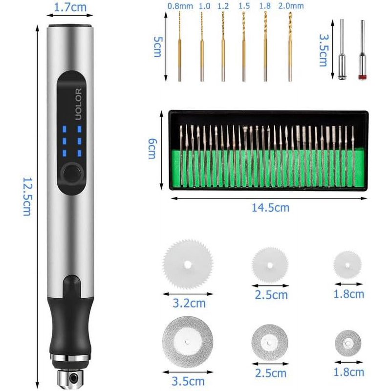 Electric Engraving Pen Kit with 42 Bits - Portable DIY Rotary Tool for Jewelry Wood Metal Glass Etching