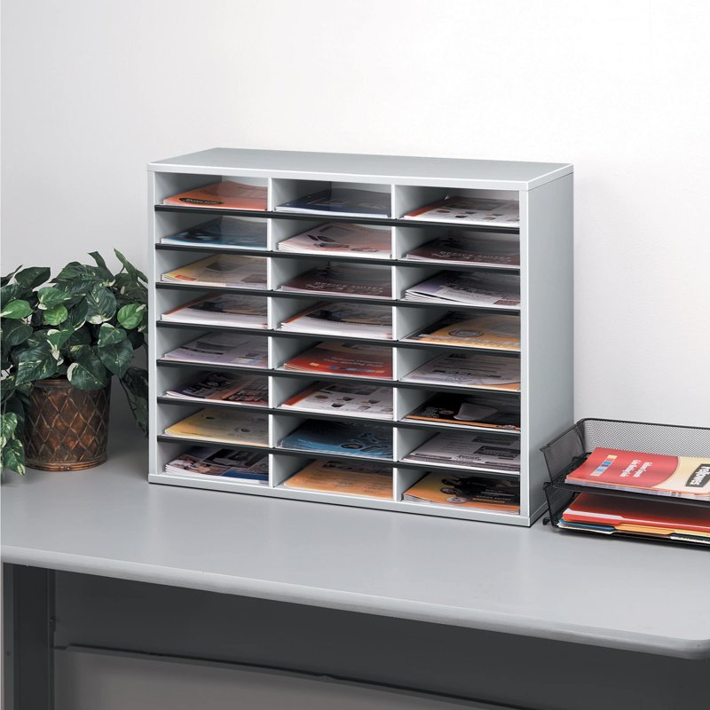 Literature Organizer with 24 Compartments - Office Desk Storage