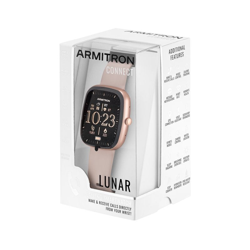 Unisex Smartwatch with Call Function - Eclipse Model, Beige Silicone Band