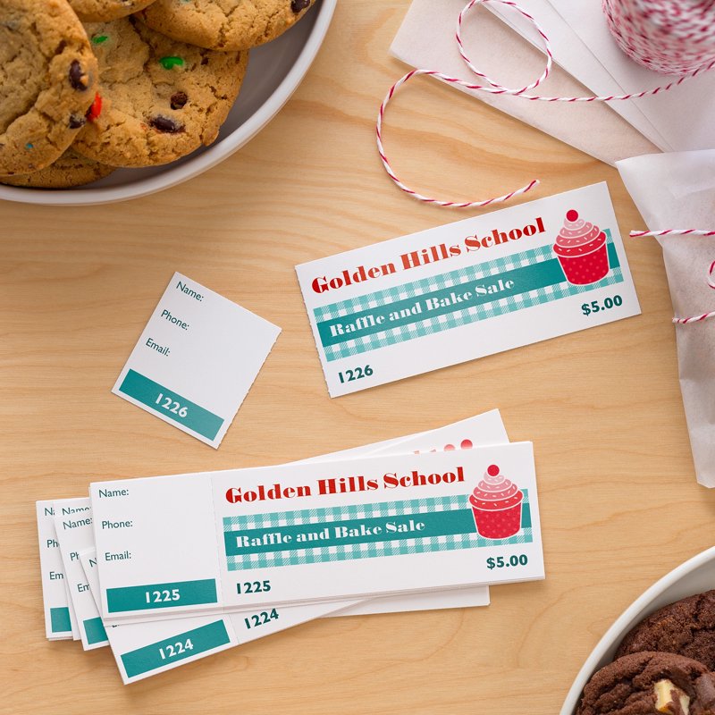 Event Tickets with Tear-Away Stubs - 1.75 x 5.5 Inches, Matte White, Pack of 200
