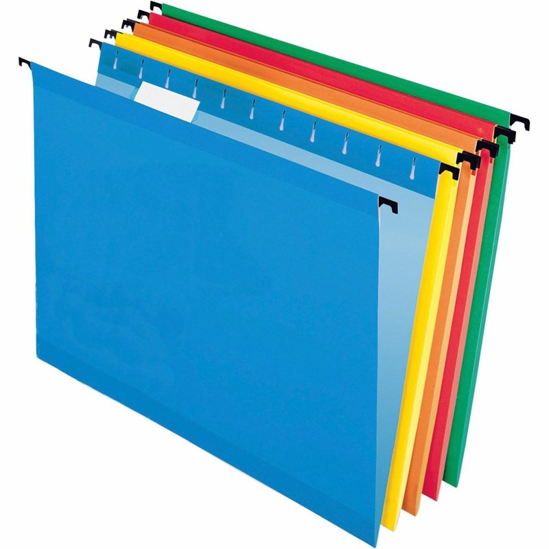 Hanging File Folders with Tension Springs, Assorted Colors, Pack of 20