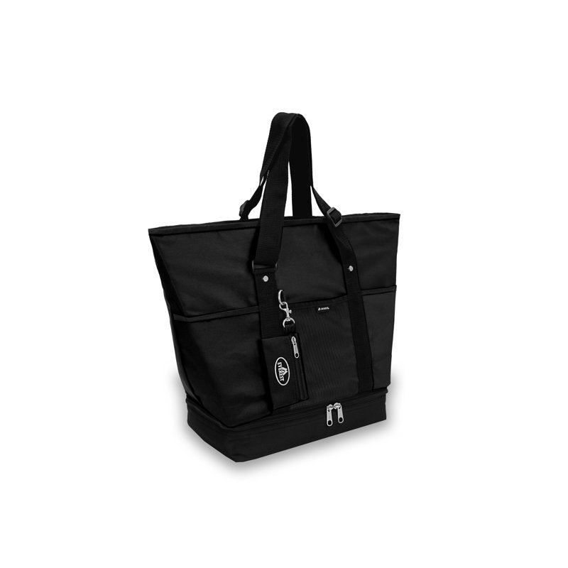 Unisex Deluxe Shopping Tote Bag with Water Bottle Holder and Multiple Pockets