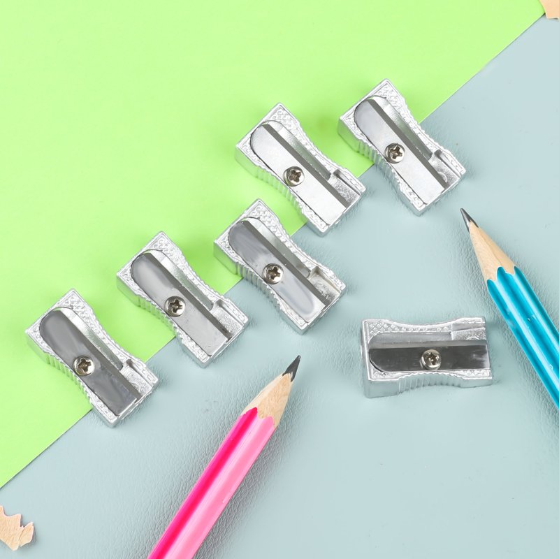 Metal Pencil Sharpener Pack - Durable Single Hole Sharpener for School & Office