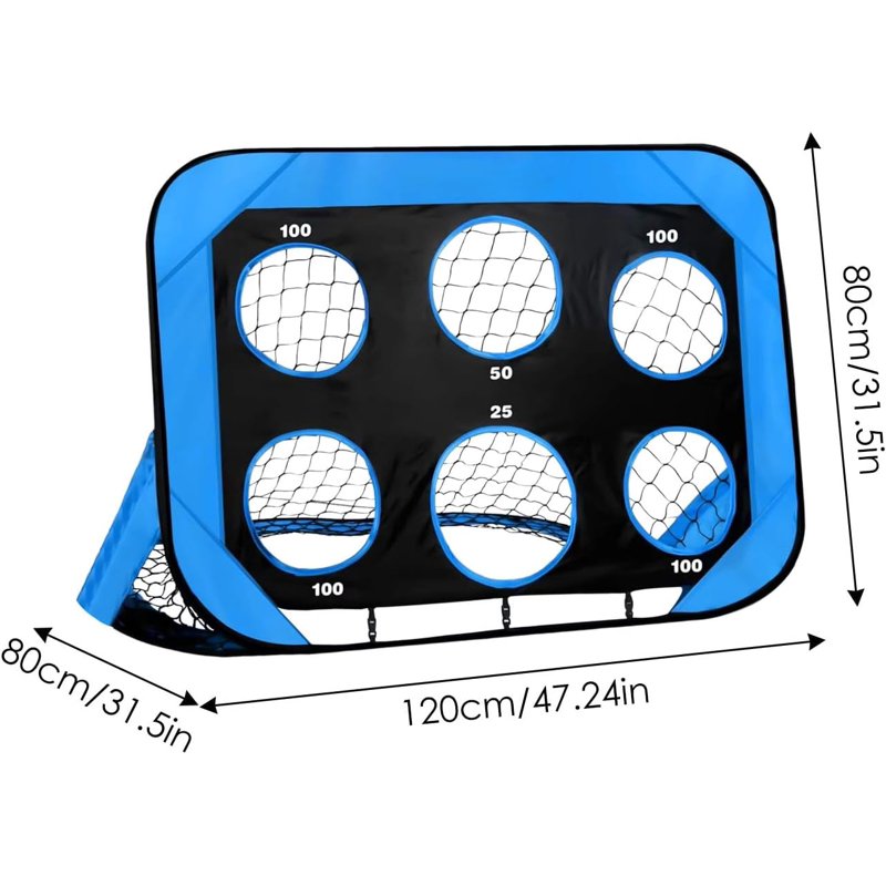 Portable 4x2.6 ft Foldable Kids Soccer Goal, Sturdy Backyard Beach Park Set