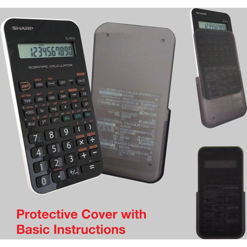 Scientific Calculator with 146 Functions, Large LCD & Hard Case - Black