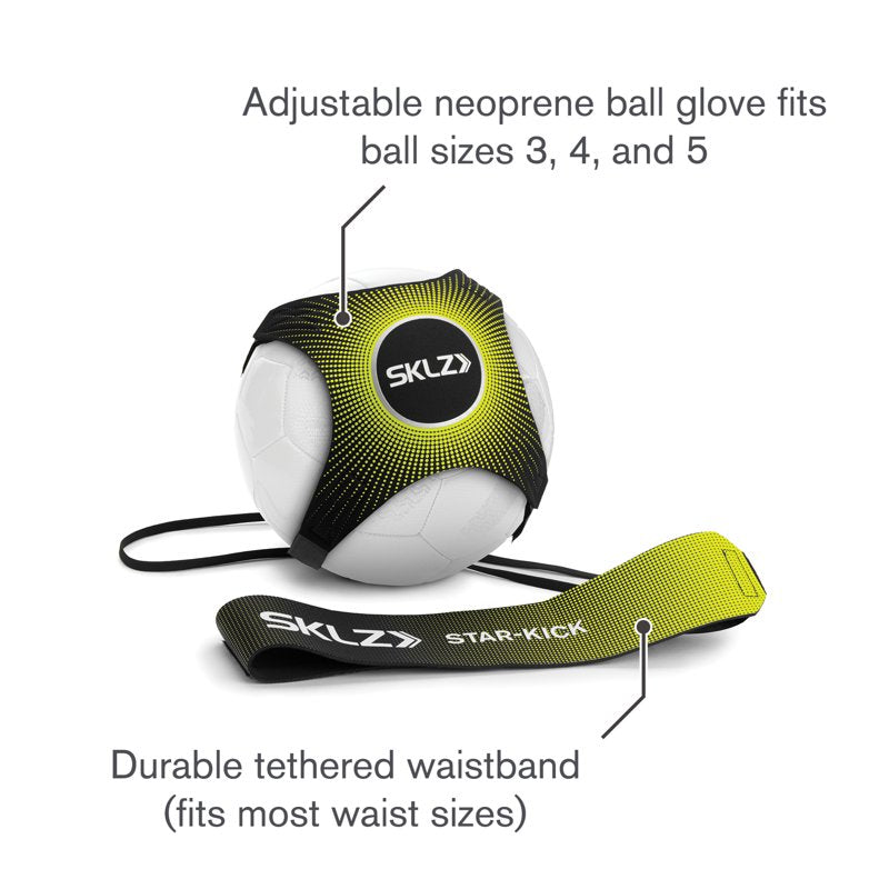 Star-Kick Hands-Free Soccer Trainer - Adjustable Belt (Black)