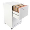 2-Drawer Locking File Cabinet with Wheels - Office Storage, White