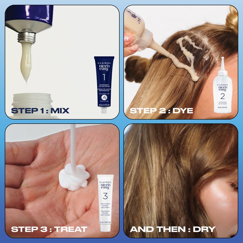 Permanent Hair Color Cream - Multiple Shades, 1 Application
