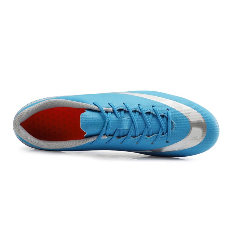 Unisex Leather Soccer Cleats with Lace-Up Closure - Turf Football Shoes US Mens 4 / Womens 5 Sky Blue