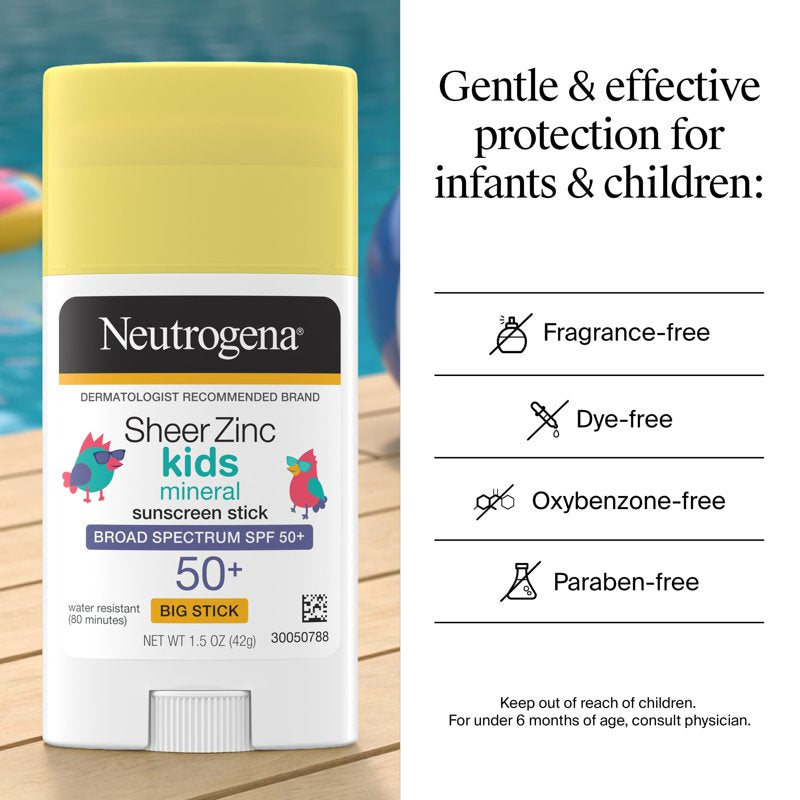 Kids Mineral Sunscreen Stick SPF 50 Broad Spectrum Water-Resistant