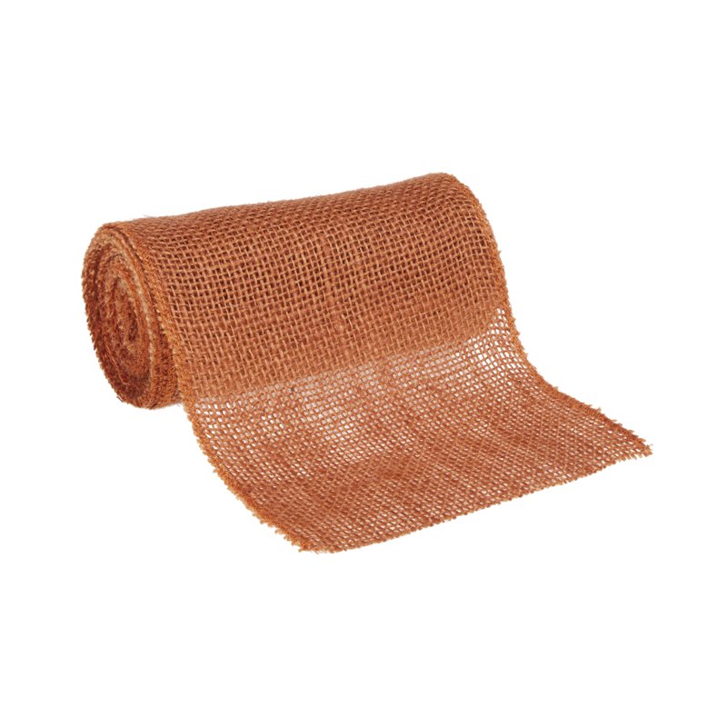 Precut Burlap Roll 6-Inch x 5-Yards - Orange Craft Fabric with Finished Edges
