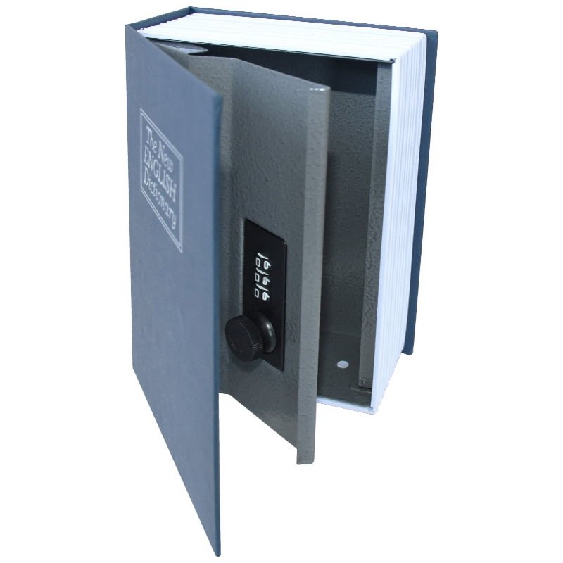 Personal Book Safe with Fabric Cover and Combination Lock - Blue