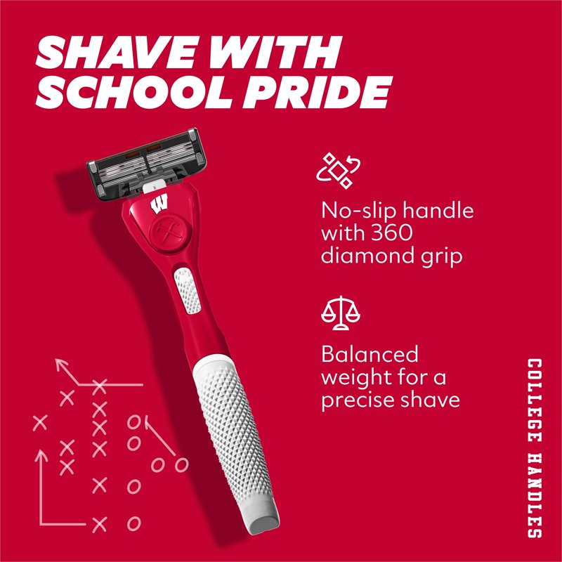 6-Blade Razor Starter Set with School Colors - Male Grooming Kit