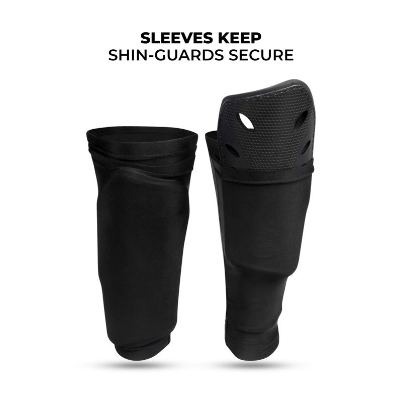 Soccer Shin Guards with Sleeve - Medium, Black (Variation: M) by Athletic Works