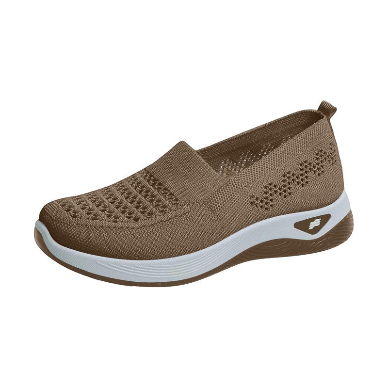 Women's Orthopedic Walking Sneakers with Arch Support - Wide Width Breathable Slip-On Casual Shoes