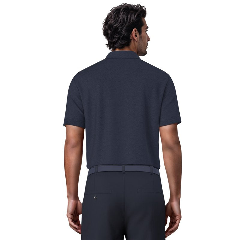 Men's & Big Men's Assymetric Heather Printed Golf Polo - Moisture-Wicking, UV Protection