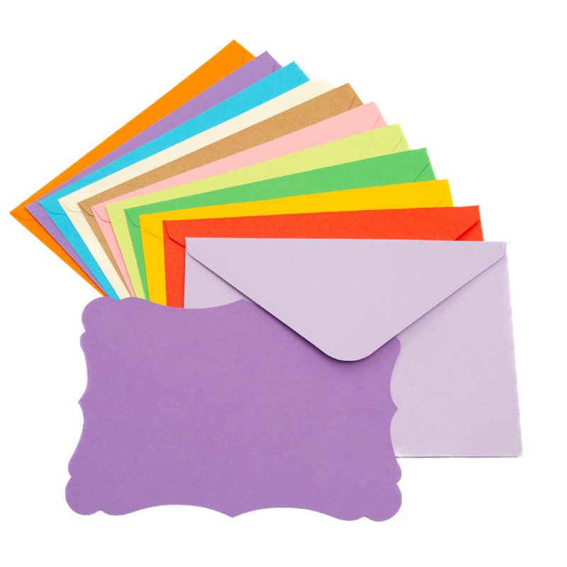 Multicolor Mini Envelopes with Matching Blank Cards 100 Pack Self-Adhesive Invitations