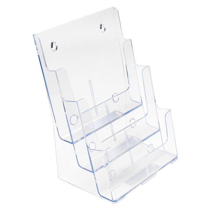 3-Tier Magazine Literature Holder Acrylic Display Stand Counter & Wall Mount