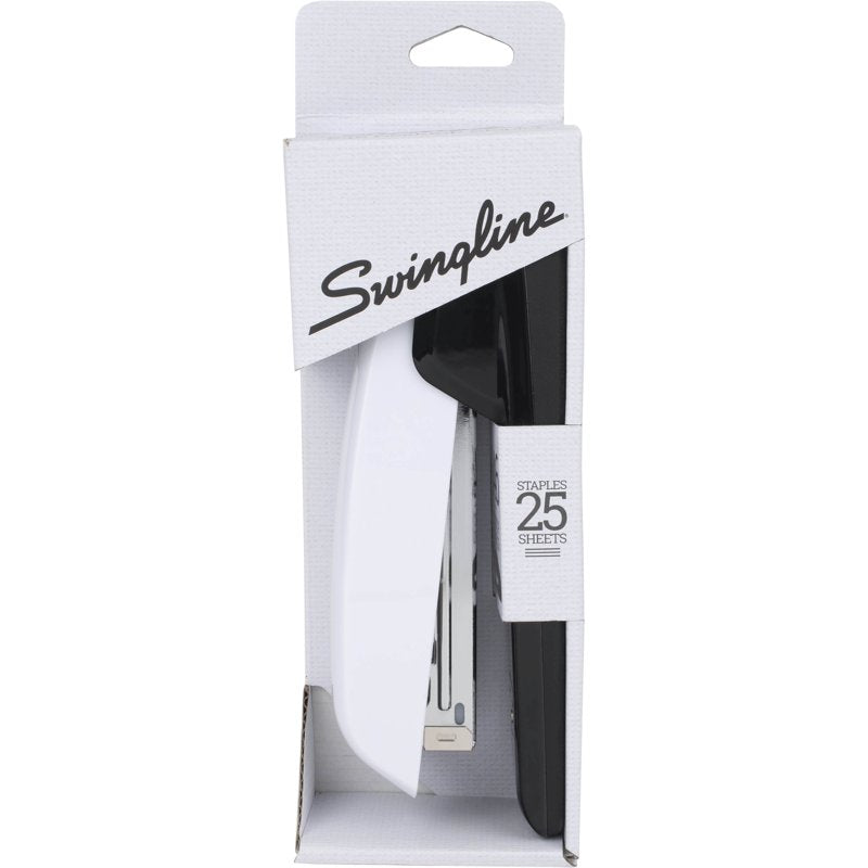 Durable Manual Desk Stapler with Antimicrobial Protection, 20 Sheets, Black & White