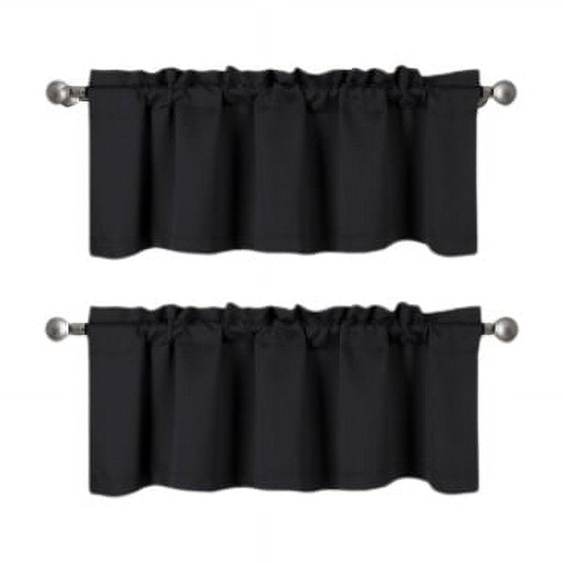 Blackout Thermal Valance Curtain – Unlined Short Window Covering 54x18 Inches