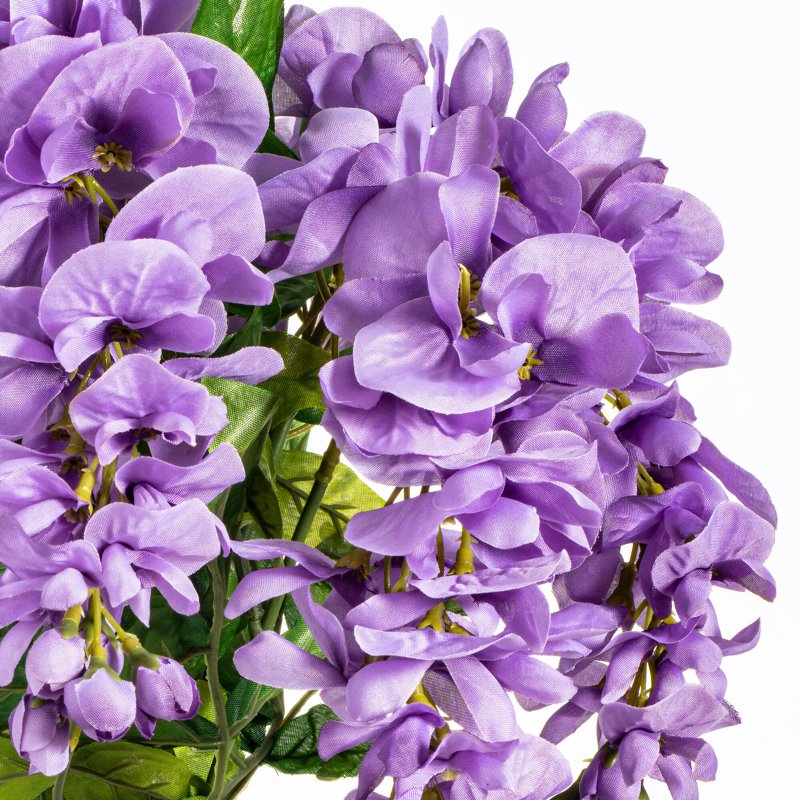 Artificial Lavender Wisteria Bush - 19-inch Faux Floral for Home & Garden Decor
