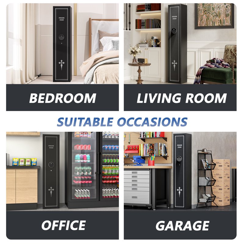 2-3 Gun Safe Cabinet with Digital Lock and Removable Shelf - Cold Rolled Steel Rifle Storage