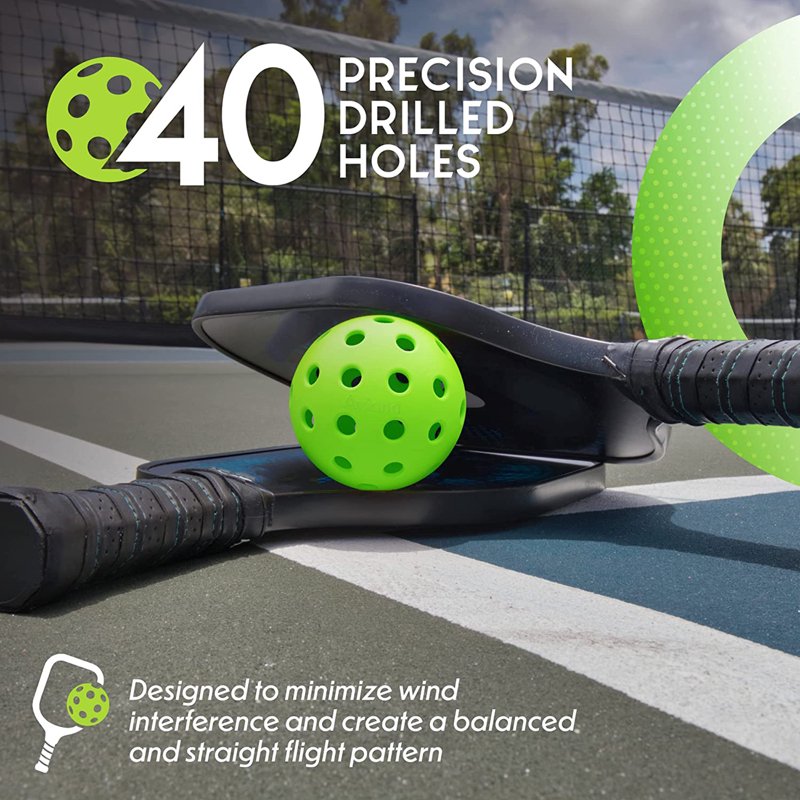 Pro Aviana Tournament Outdoor Pickleball Balls - 6pc Set, Green, USAPA Approved
