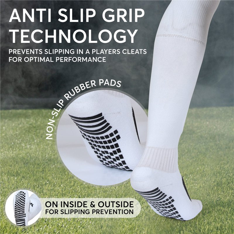 MediCaptain Ultimate Soccer Sock with Shin Guard - S Variation, White Metatarsal Pad