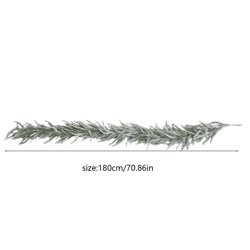 Flocked Snow Pine Needle Garland - 71 Inch Frosted Artificial Xmas Decor