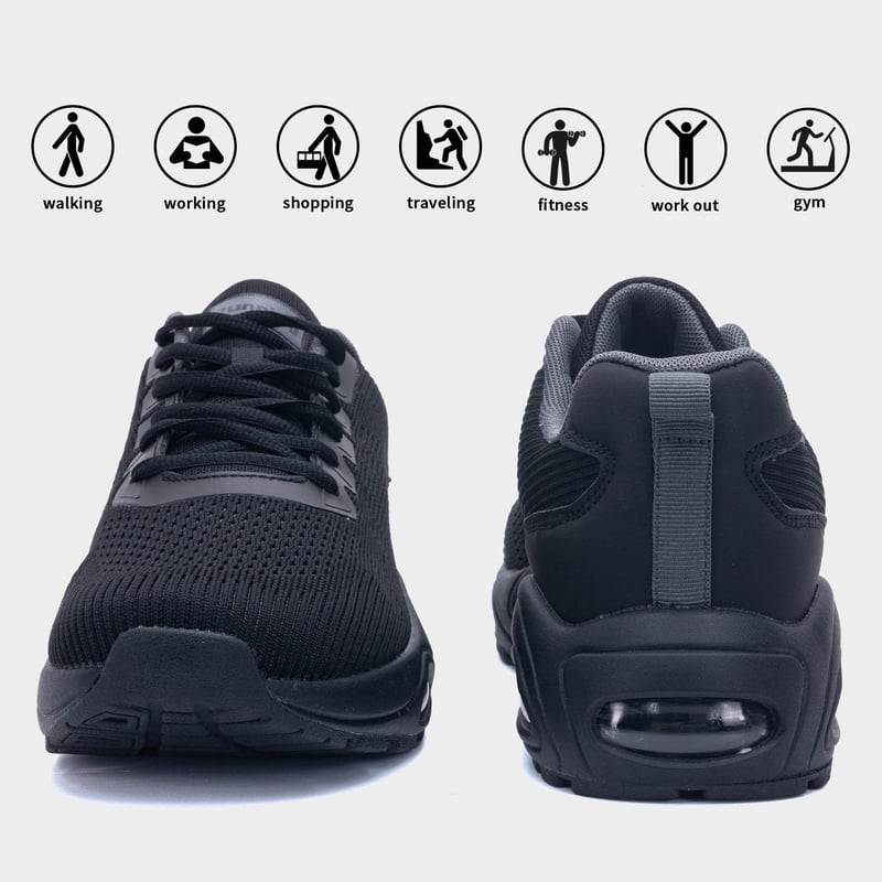 Men's Non-Slip Athletic Running Shoes for Gym Cross Training - Allblack