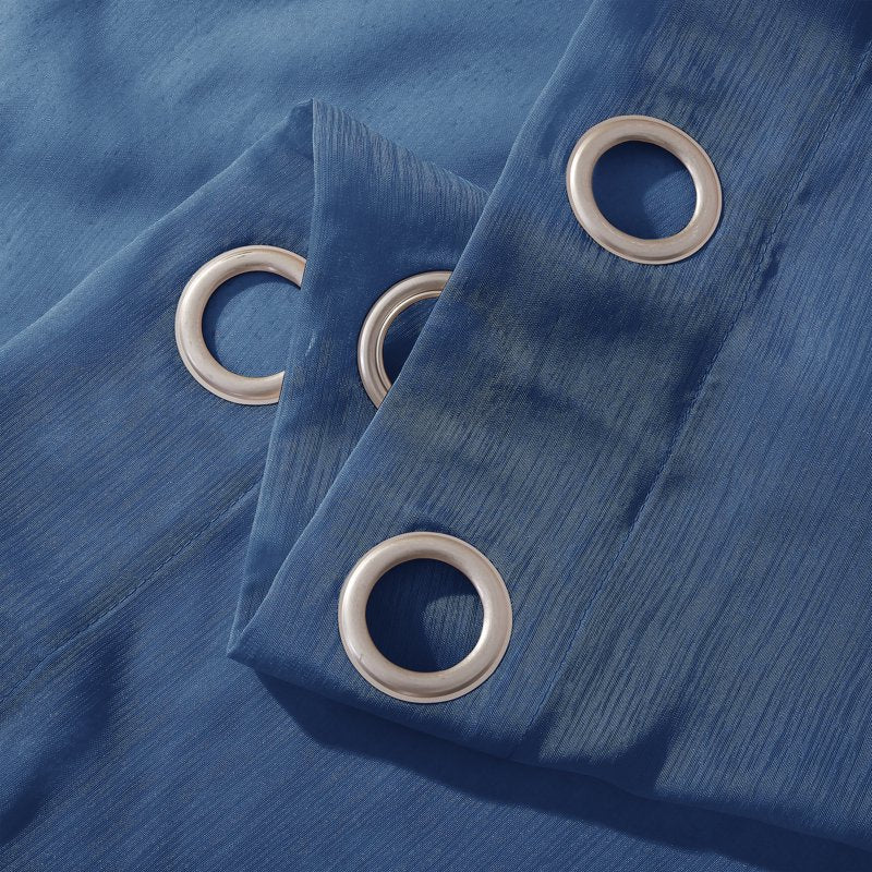 Semi-Sheer Linen Look Grommet Top Curtain Set of 4 - 54 x 84 Inches