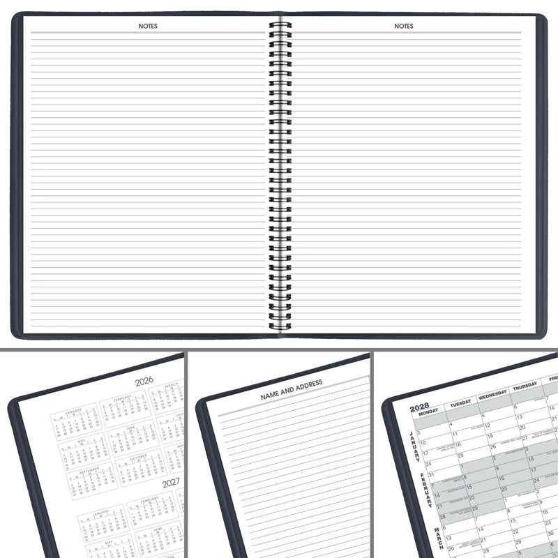 Large Navy 15-Month Monthly Planner 9x11 - Office Organizer