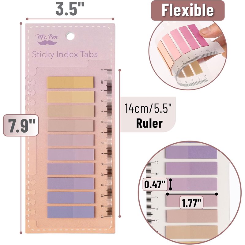 Colorful Book Tabs - 3200 Reusable Sticky Index Tabs for Organizing & Highlighting