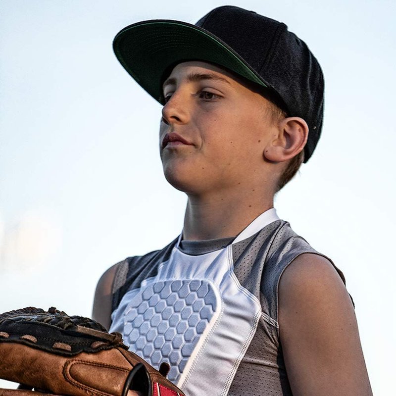 Hex Sternum Shirt for Impact Protection - Youth XS White Grey