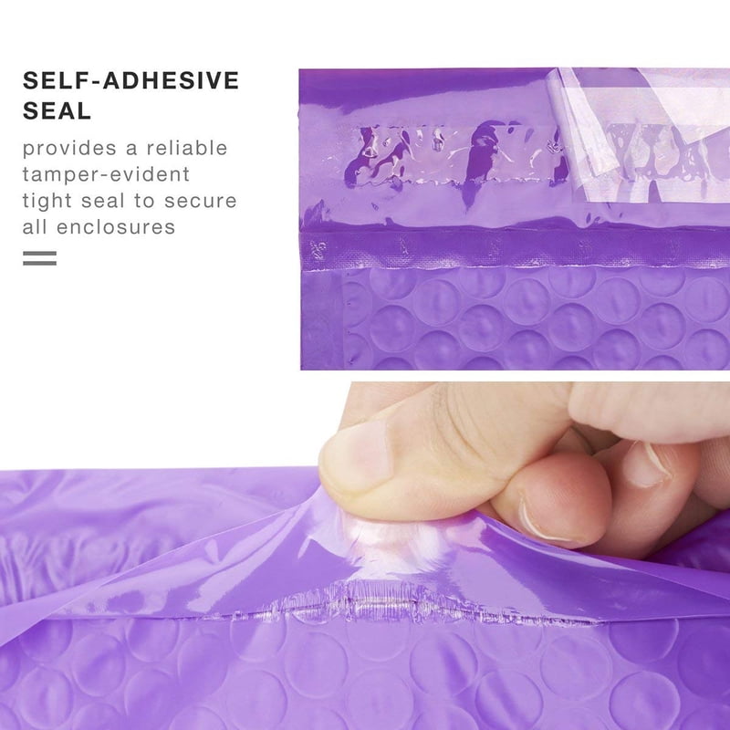 ProLine Purple Poly Bubble Mailers Envelopes 4x8 Inches - 25 Pack