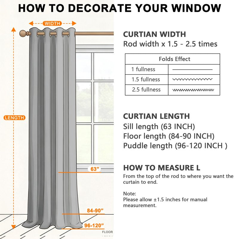 Blackout & Sheer Window Curtains Set for Nursery & Bedroom, Double Layer with Pom Pom Trim