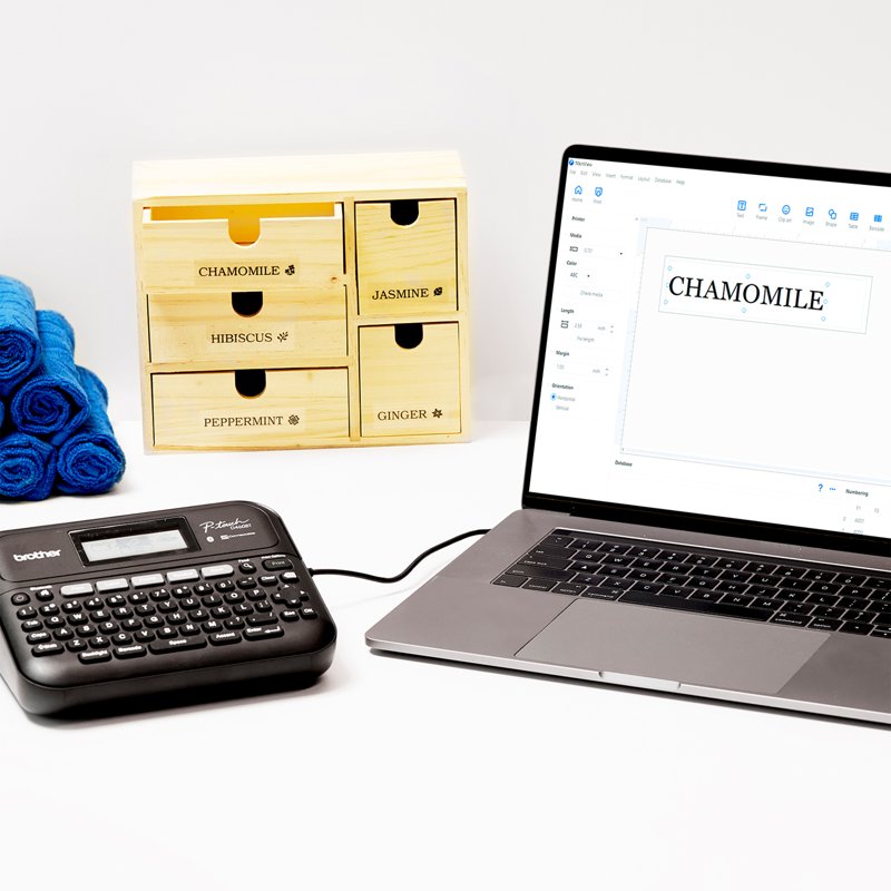 Connected Label Maker with Bluetooth | Organize & Print Custom Labels - PT-D460BTVP