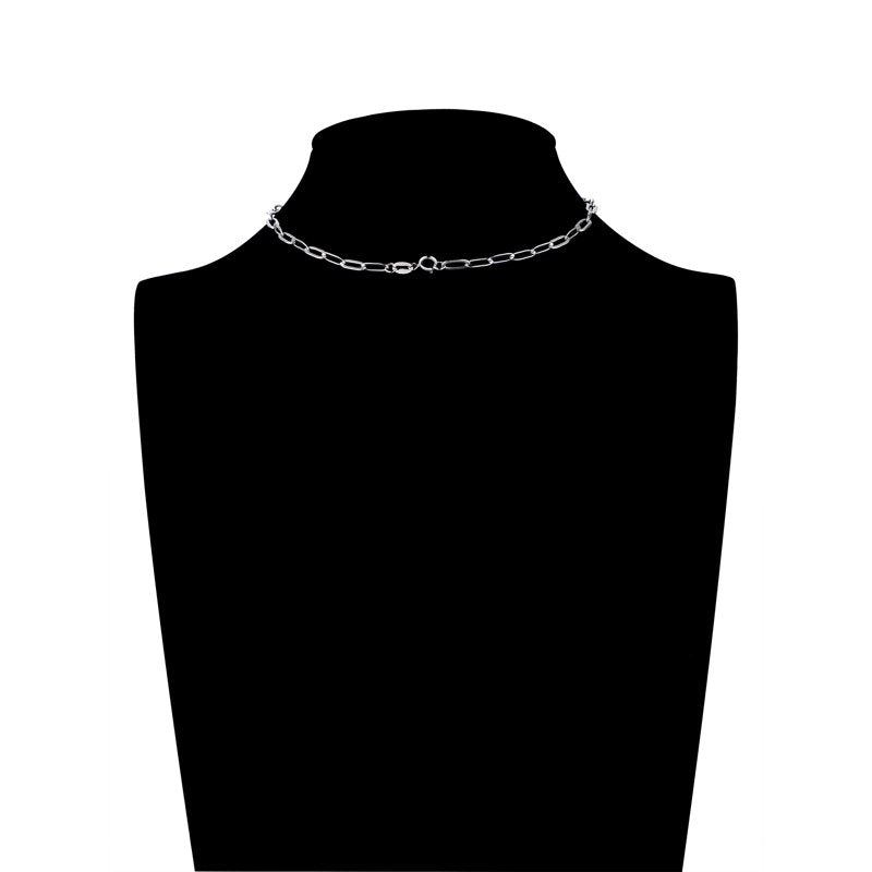 Sterling Silver Paperclip Chain Necklace for Charms - 16 Inch + 2 Inch Extender