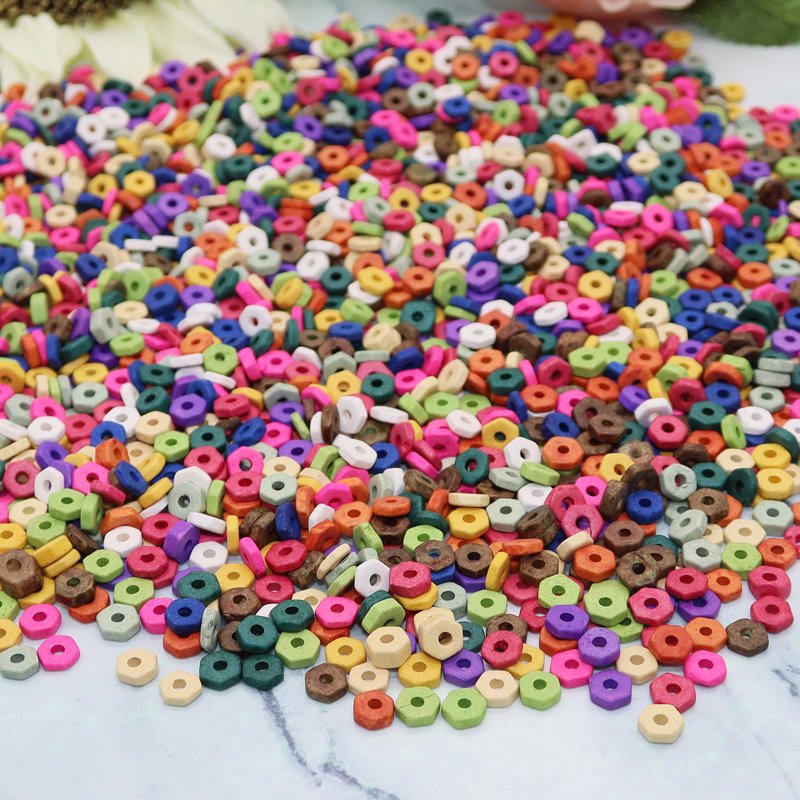 Hexagon Heishi Beads for Jewelry Making - 2000 Pieces Flat Ceramic Clay Spacer Beads